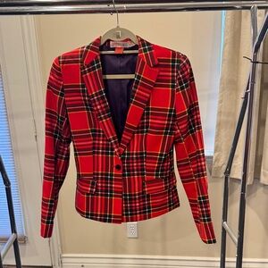 OppoSuits Vibrant Red Plaid Women's Blazer